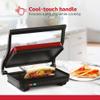 Holstein Housewares 2-Slice Electric Griddle, Non-Stick Sandwich Maker with Adjustable Temperature, Cool-Touch Handle, Metallic Red view 3