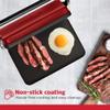 Holstein Housewares 2-Slice Electric Griddle, Non-Stick Sandwich Maker with Adjustable Temperature, Cool-Touch Handle, Metallic Red view 4