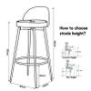 LOUFOU Bar Stools Kitchen Counter Barstools with Back and Footrest PU Leather Counter Height Stool Chairs 360 Swivel Dining Chair for Pub Coffee Home Dinning Kitchen view 3