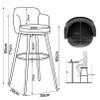 LOUFOU Bar Stools Bar Chair 360 Swivel Counter Height Stools with Back Vintage Pub Kitchen Chairs, Dining Room Furniture - 330 lbs Capacity view 3
