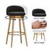 LOUFOU Counter Height Bar Stools with Backrest, Set of 2 Swivel Barstool Velvet Counter Stools with Gold-Plated Metal Legs for Kitchen Dining Room view 3