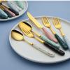 IKXO 32-Piece Silverware Flatware Cutlery Set in Ergonomic Design Size and Weight, Durable Stainless Steel Tableware Service for 8, Dishwasher Safe view 3