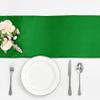10-Pack Emerald Green Satin Table Runner 12 x 108 Inch Long Bright and Smooth Silk Fabric Table Runner for Wedding Banquet Birthday Party Decoration view 2