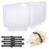 200 Pcs Cake Slice Containers with Lids Clear Plastic Hinged Cheesecake Containers Individual Disposable Triangle Cake Boxes for Pie Slice Cheesecake, Tres Leches, Flan, Desserts - Take Out Togo view 1