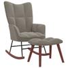vidaXL Rocking Armchair with Stool - Light Gray Velvet Upholstered Relaxing Chair and Ottoman for Modern Home Dcor, Comfortable and Durable view 1