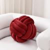 Sioloc Soft Knot Ball Pillows,Round Throw Pillow Cushion Home Decoration Plush Pillow,Throw Knotted Pillow Handmade Round Plush Pillow7.8inches,Burgundy view 1