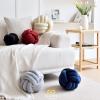 Sioloc Soft Knot Ball Pillows,Round Throw Pillow Cushion Home Decoration Plush Pillow,Throw Knotted Pillow Handmade Round Plush Pillow7.8inches,Burgundy view 2