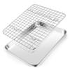 10.4 Inch Baking Sheet Pan with Cooling Rack Set, Joyfair Stainless Steel Toaster Oven Tray Pans with Grid Racks, Rectangular Bakeware for Cookie/Bacon, Heavy Duty & Rust-free, Dishwasher Safe view 1