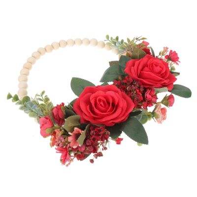 BESTOYARD Rose Garland Artificial Garland Ring Rural Plastic Door Decoration