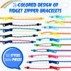 Yinkin 200 Pieces Party Favors 7.9 Inch Friendship Fidget Zipper Bracelets Children Sensory Toy Fidgets Friendship Play Bracelets for Classroom Rewards Birthday Goodie Bag Fillers(Fresh Color) view 3