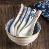 5pcs Japanese Soup Spoon Ceramics Rice Spoons Household Creative Portable Tableware Curry Spoons Short Handle Dessert Spoons view 3