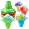 Newbested 50-Piece Set of 8 Ounce Colorful Flower-Shaped Snow Cone Cups - Small Plastic Shaved Ice Drip Cups and Snack Bowls, Perfect for Kids' Parties, Summer Cookouts, and Commercial Food Service view 1