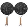 Angoily 2pcs Iron Heat Diffuser Plate Induction Adapter Plate Induction hob Pot Conduction stovetop cookware Simmer Ring with Wooden Handle for Home Kitchen Supplies view 1