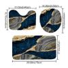 4Pcs Marble Shower Curtain Sets, Bathroom Decor Sets, Luxury Shower Curtain with 12 Hooks, Bath Mat, Toilet Lid Rug and Non-Slip U Shape Mat Accessories Marble Print, 72 x 72 Inch, Navy Blue view 4