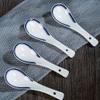 4pcs Ceramics Soup Spoon Blue Edge White Porcelain Handmade Small Spoon Simplicity Exquisite Household Tableware spoon view 2