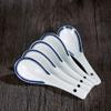 4pcs Ceramics Soup Spoon Blue Edge White Porcelain Handmade Small Spoon Simplicity Exquisite Household Tableware spoon view 3