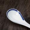 4pcs Ceramics Soup Spoon Blue Edge White Porcelain Handmade Small Spoon Simplicity Exquisite Household Tableware spoon view 4