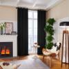 100% Blackout 340 GSM Curtains ,90 inches 2 Panel Sets, Heat and Full Light Blocking Drapes with Grommets for Bedroom, Thermal Insulated Window Treatment Drapes for Living Room (Black,52x90inch) view 3