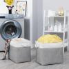 Bidtakay Large Storage Bins for Clothes Fabric Deep Baskets for Organizing Set of 2 Grey Fabric Pantry Storage Bins for Hallway Living Room Blankets 17x12x15 in Extra Large Shelf Tote Baskets view 2