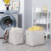 Bidtakay Fabric Beige Baskets Extra Large Organization Baskets for Clothes Set of 2 Collapsible Storage Bins for Shelves Cabinet 17x12x15 In Organizing Bins for Bedroom Blankets Pillow Towels Storage view 3