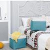 Bidtakay Storage Baskets Extra Large 17x12x15 In Teal Blue Nursery Toy Baskets Fabric Long Shelf Baskets for Organizing Set of 2 Linen Closet Bins for Shelves Decorative Blanket Basket Living Room view 3