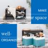 Bidtakay Storage Baskets Extra Large 17x12x15 In Teal Blue Nursery Toy Baskets Fabric Long Shelf Baskets for Organizing Set of 2 Linen Closet Bins for Shelves Decorative Blanket Basket Living Room view 4
