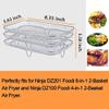 3 Tier Air Fryer Rack Compatible for DZ201, 304 Stainless Steel Multi-Layer Stackable Dehydrator Rack Toast Rack, Air Fryer Accessories Compatible with view 4