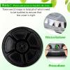 10 Pcs Round Plastic Appetizer Tray with Lid Divided Serving Tray Disposable Food Storage Trays Containers Plastic Tray Storage Snack Fruit Vegetable Trays for Party (black, 13.7 x 13.7 x 2 Inch) view 3