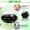 10 Pcs Round Plastic Appetizer Tray with Lid Divided Serving Tray Disposable Food Storage Trays Containers Plastic Tray Storage Snack Fruit Vegetable Trays for Party (black, 13.7 x 13.7 x 2 Inch) view 4