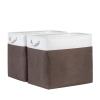 Bidtakay Baskets for Organizing Set of 2 Extra Large Fabric Storage Bins 17x12x15 in Collapsible Laundry Baskets Blanket Basket with Soft Handles Rustic Decorative Stair Basket Dog Toy Bins view 1