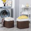 Bidtakay Baskets for Organizing Set of 2 Extra Large Fabric Storage Bins 17x12x15 in Collapsible Laundry Baskets Blanket Basket with Soft Handles Rustic Decorative Stair Basket Dog Toy Bins view 2