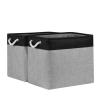 Bidtakay Storage Baskets Extra Large Baskets for Organizing Grey Rectangle Laundry Basket Linen Fabric Bins Set of 2 Clothes Baskets for Closet Shelves Hallway Bedroom Toy Organizer 17x12x15 In