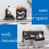 Bidtakay Storage Baskets Extra Large Baskets for Organizing Grey Rectangle Laundry Basket Linen Fabric Bins Set of 2 Clothes Baskets for Closet Shelves Hallway Bedroom Toy Organizer 17x12x15 In view 3
