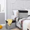 Bidtakay Storage Baskets Extra Large Baskets for Organizing Grey Rectangle Laundry Basket Linen Fabric Bins Set of 2 Clothes Baskets for Closet Shelves Hallway Bedroom Toy Organizer 17x12x15 In view 4