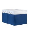 Bidtakay Large Canvas Organization Bins Set of 2 Navy Blue Rectangular Baskets 17x12x15 in for Blankets, Clothes, Towels, Dog Toys Storage