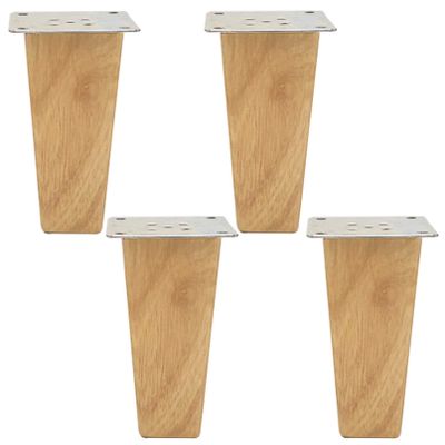 LUOFDCLDDD Furniture LegsSet of 4 Woodenniture Legs,Oak Wood Sofa Legs,Solid Wood Square Cone Replacement Feet,For Sofa,Table,Chair,Tea Cabinet,With Mounting Plate and Screws,Anti-Slip Mats,Wood Colo