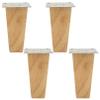 LUOFDCLDDD Furniture LegsSet of 4 Woodenniture Legs,Oak Wood Sofa Legs,Solid Wood Square Cone Replacement Feet,For Sofa,Table,Chair,Tea Cabinet,With Mounting Plate and Screws,Anti-Slip Mats,Wood Colo view 1