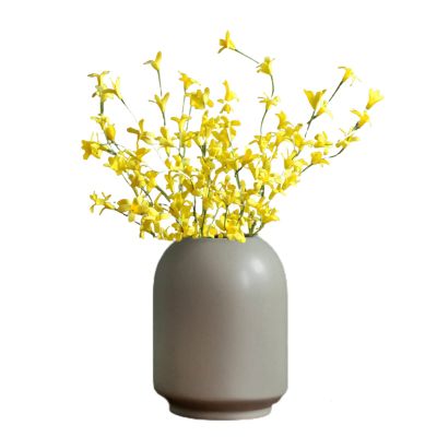 HYLOOD 6Pcs Artificial Forsythia Branches, Fake Winter Jasmine Long Stem Silk Fake Spring Jasmine Flower for Wedding Home Office Decoration, Yellow, 45cm / 17.7inch