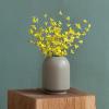 HYLOOD 6Pcs Artificial Forsythia Branches, Fake Winter Jasmine Long Stem Silk Fake Spring Jasmine Flower for Wedding Home Office Decoration, Yellow, 45cm / 17.7inch view 4