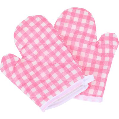 Mini Oven Mitts 2Pcs Children Microwave Gloves for Kids Play Kitchen Cooking Mitts Anti Scald Baking Gloves for Boys Girls