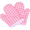 Mini Oven Mitts 2Pcs Children Microwave Gloves for Kids Play Kitchen Cooking Mitts Anti Scald Baking Gloves for Boys Girls view 1