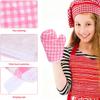 Mini Oven Mitts 2Pcs Children Microwave Gloves for Kids Play Kitchen Cooking Mitts Anti Scald Baking Gloves for Boys Girls view 4