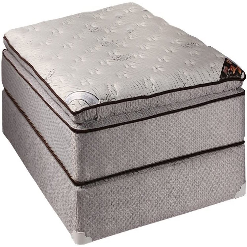 DS Solutions USA Spinal Dream Plush Pillow Top (Eurotop) Mattress Set with Bed Frame Included - Orthopedic Type, Sleep System with Enhanced Cushion Support, Fully Assembled (King 76"x80"x12")