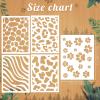 5 Pieces Animal Print Skin Stencil 8 x 6 Inches Leopard Makeup Zebra Painting Stencil Reusable Cheetah Template Plastic Cow Giraffe for Painting on Wall Face Body view 2