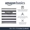 Amazon Basics Collapsible Fabric Storage Bins with Handles, Cube Organizer for Organizing, 13"x13"x13", White/Light Grey Stripe, 6-Pack view 2