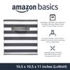 Amazon Basics Collapsible Fabric Storage Bins with Handles, Cube Organizer for Home Organization, 10.5"x10.5"x11", White/Light Grey Stripe, 6-Pack view 2