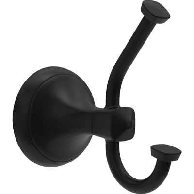 Delta Double Towel Hook for Bathroom or Kitchen| Matte Black | Esato Accessories