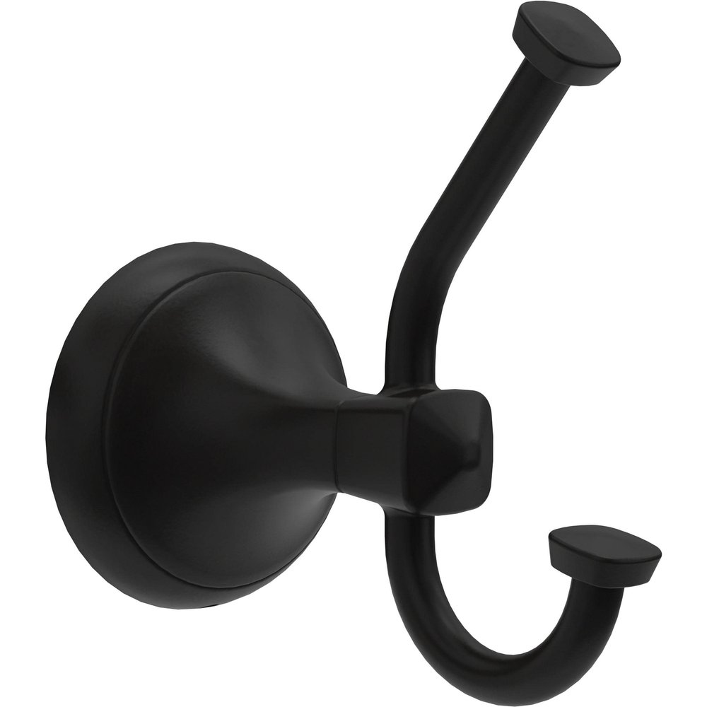 Delta Double Towel Hook for Bathroom or Kitchen| Matte Black | Esato Accessories