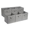 Amazon Basics Collapsible Fabric Storage Cube Bins Organizer with Handles for Organizing, Sturdy, Gray, 13 x 13 x 13 inch, 6-Pack view 1