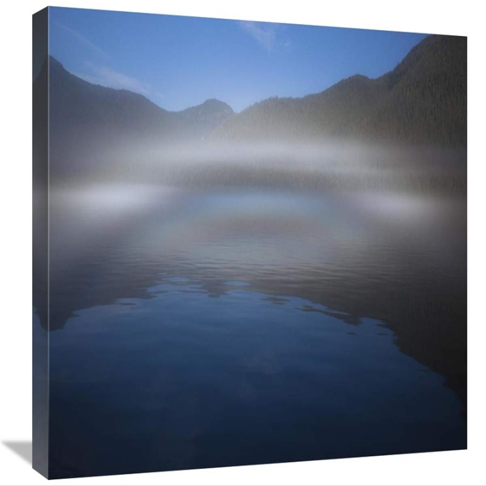 16 x 24 in. Ocean Fog Lifting Off The Water at The Mouth of Kynoch Inlet, British Columbia, Canada Art Print - Matthias Breiter